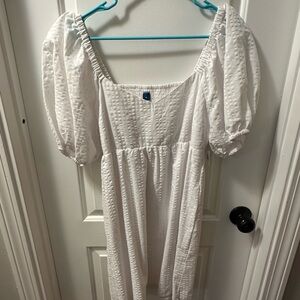 White Puff Sleeve Dress